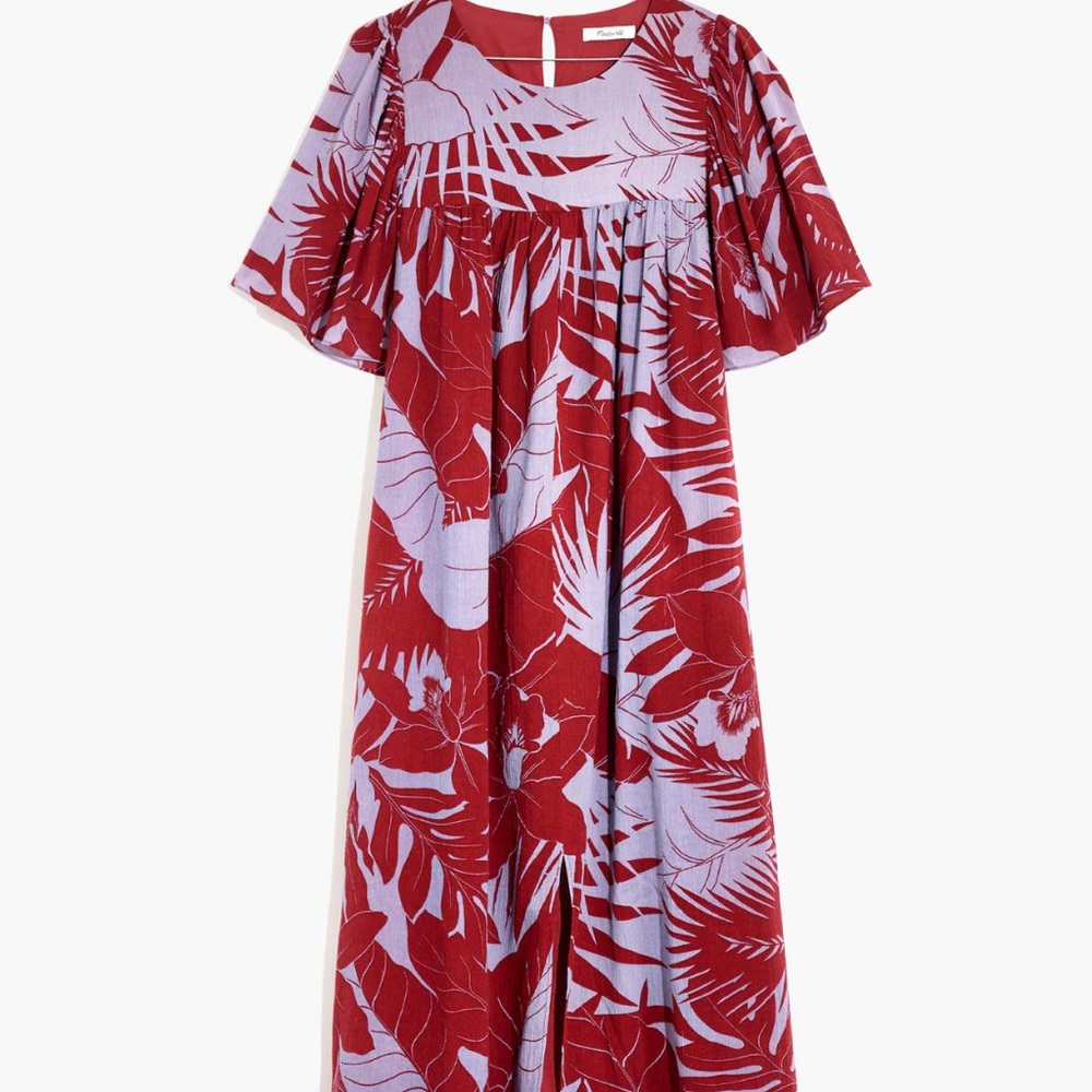 MADEWELL | Flutter-sleeve Caftan Dress in tropical vacation XXS - Picture 9 of 9